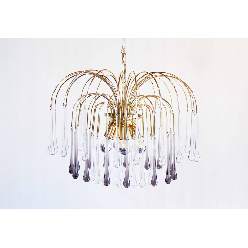 Vintage chandelier by Paolo Venini for Eurolux 1960s