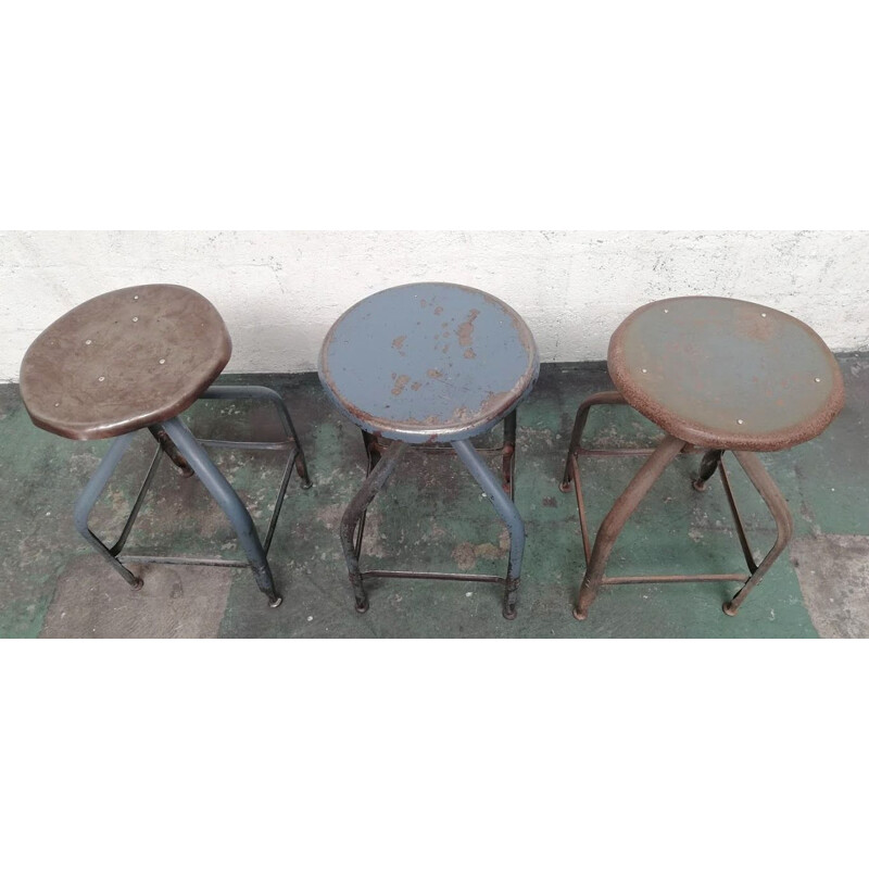 Vintage Flambo metal architect stool