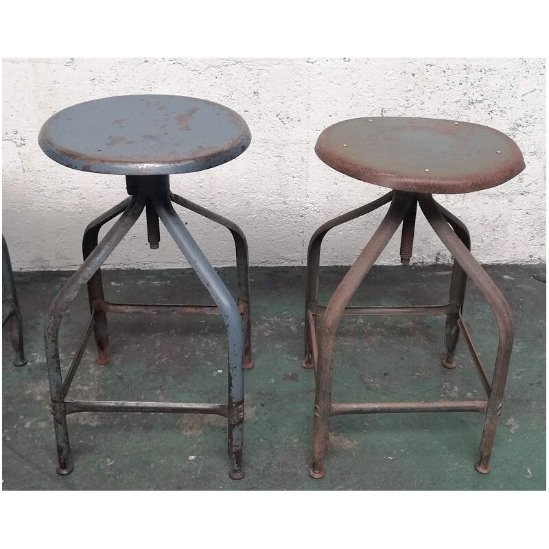 Vintage Flambo metal architect stool
