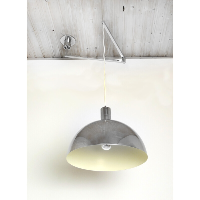 Sirrah "AM/AS" ceiling lamp with chromed swing arm, Franco ALBINI - 1960s