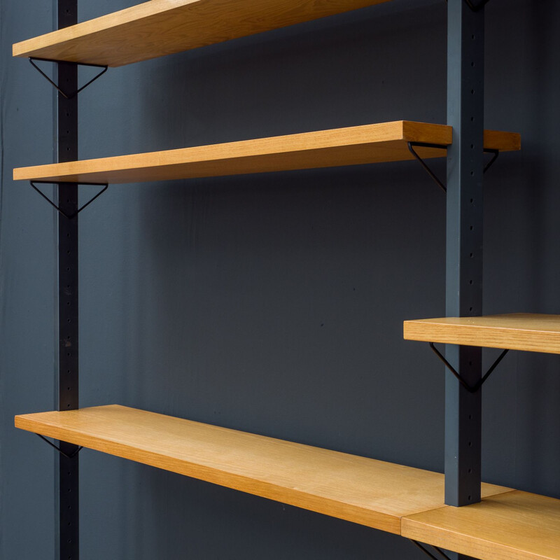 Vintage large Pira shelving system in ash wood by Planmöbel