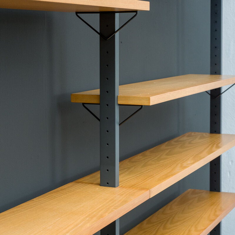 Vintage large Pira shelving system in ash wood by Planmöbel