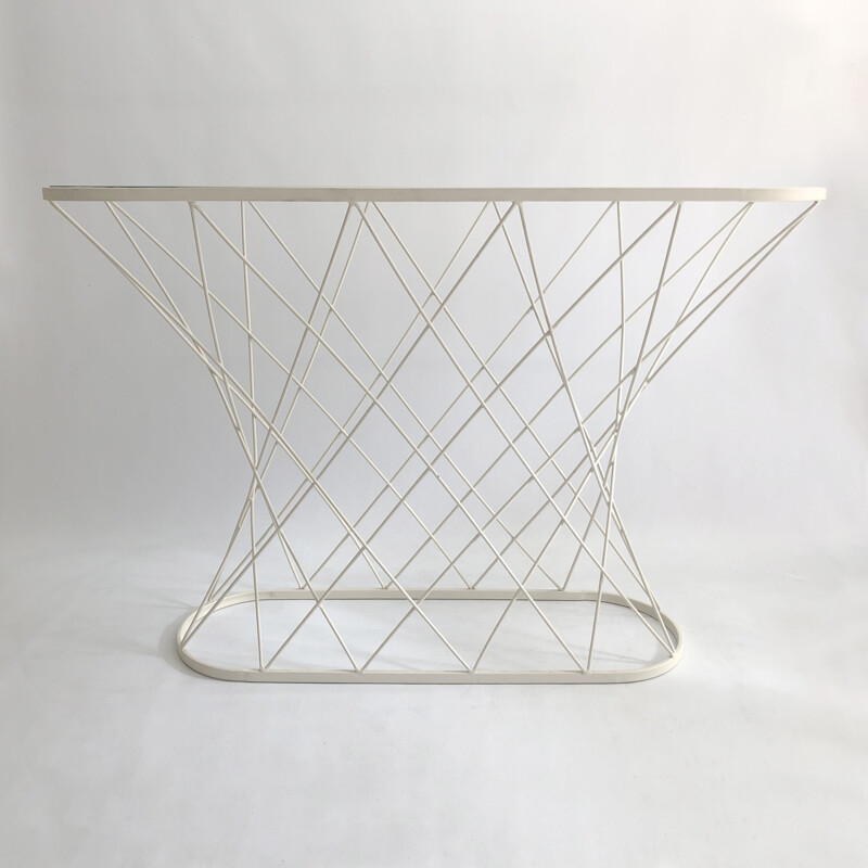 Mesa de consola torcida branca Vintage de Isamu Noguchi Style USA 1980