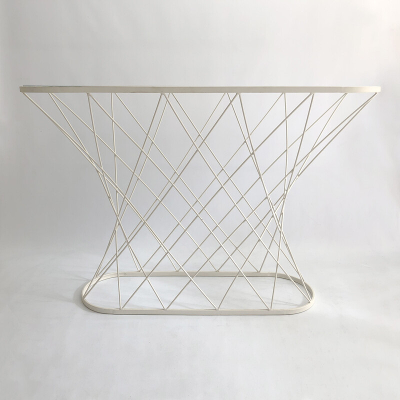 Vintage witte gedraaide consoletafel van Isamu Noguchi Style USA 1980