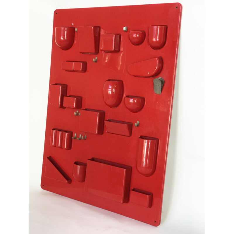 Vintage red Utensilo I Red, wall unit by Dorothee Becker 1969