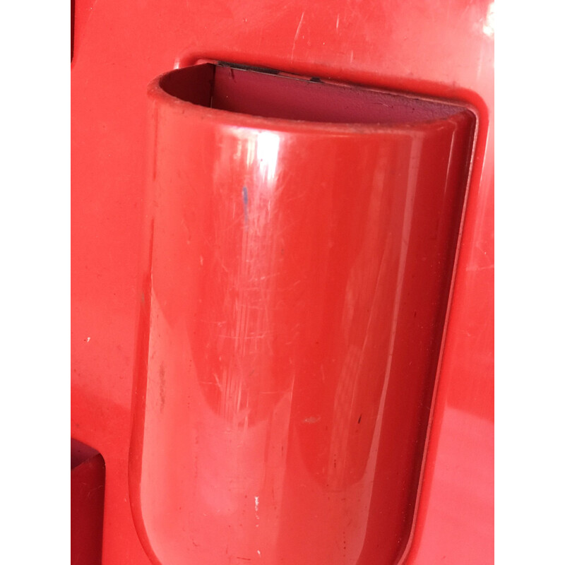 Vintage red Utensilo I Red, wall unit by Dorothee Becker 1969