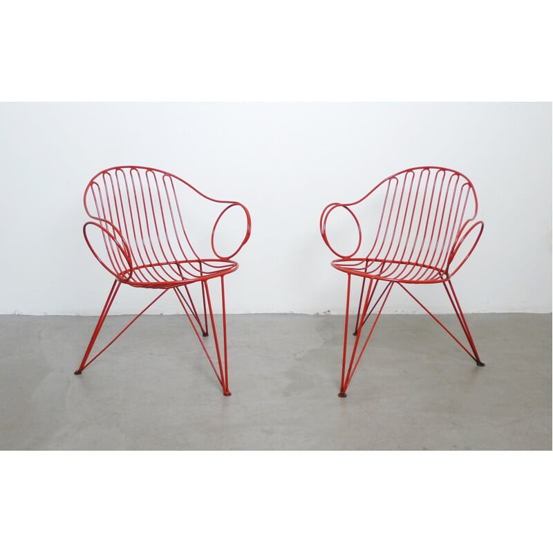 Pair of Mauser Werke GmbH garden chairs - 1950s