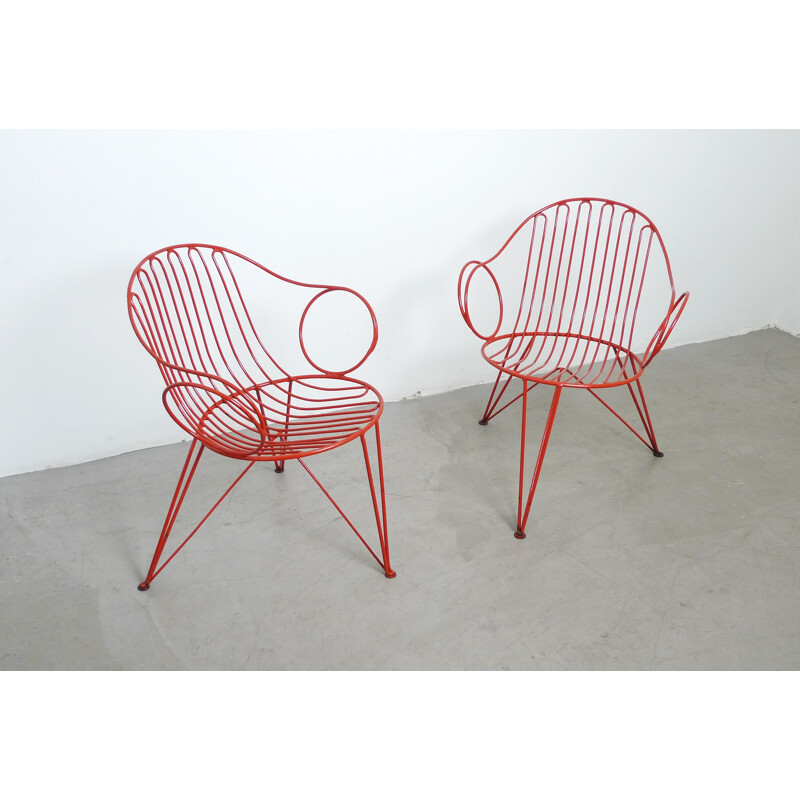 Pair of Mauser Werke GmbH garden chairs - 1950s