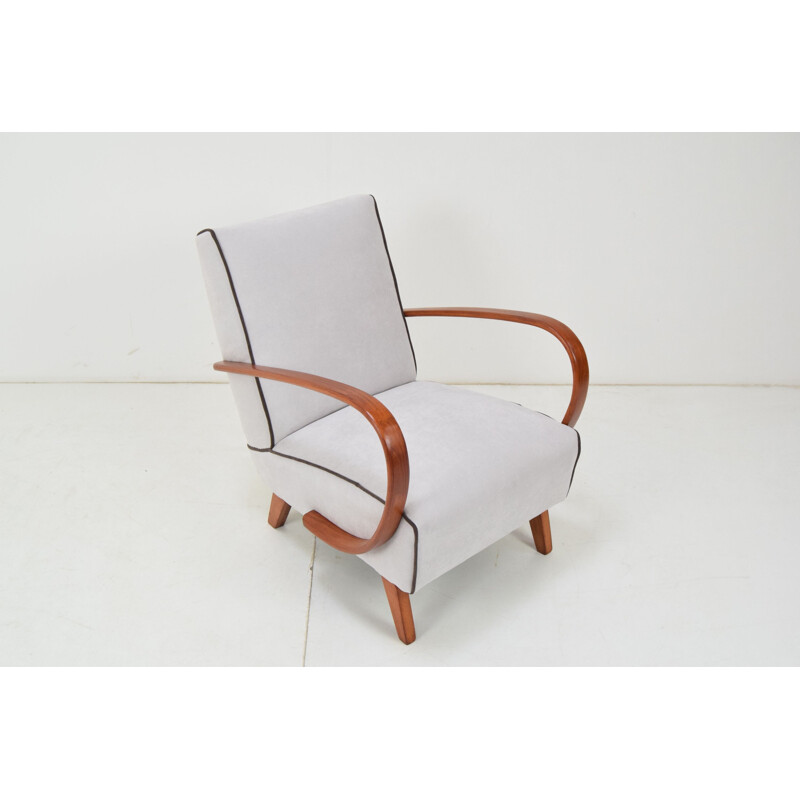 Vintage armchair and stool by Jindrich Halabala Czechoslovakia 1950s