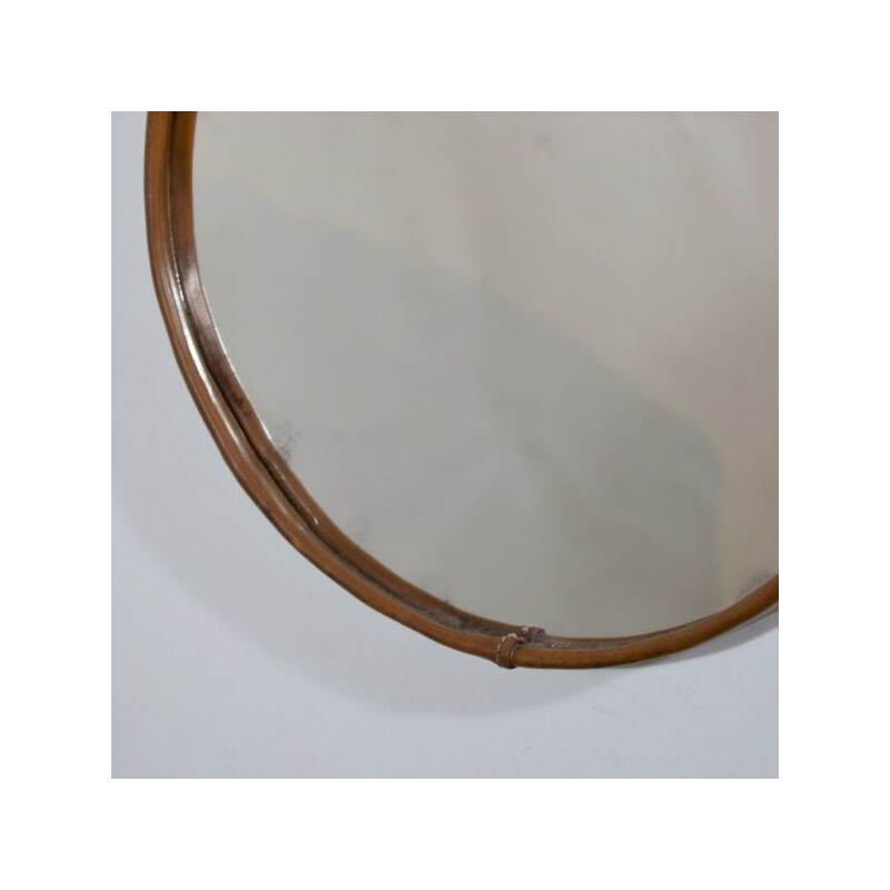 Vintage leather mirror 1950s