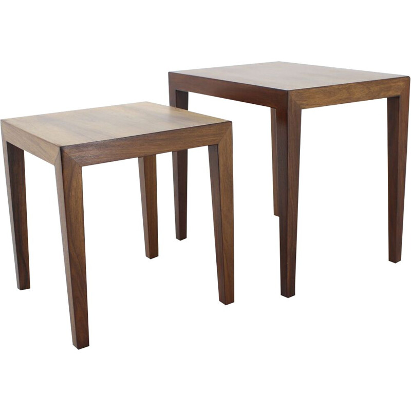 Pair of vintage rosewood side tables by Severin Hansen, Denmark 1960