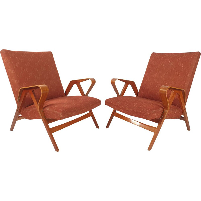 Paire de fauteuils vintage par František Jirák pour Tatra 1960s