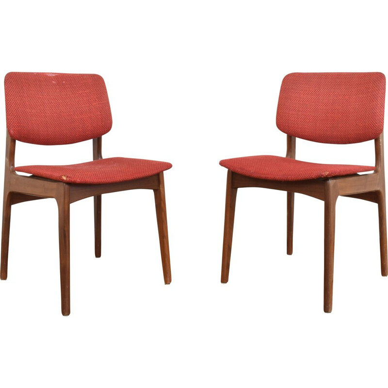 Pair of vintage teak chairs, solid Denmark 1960s