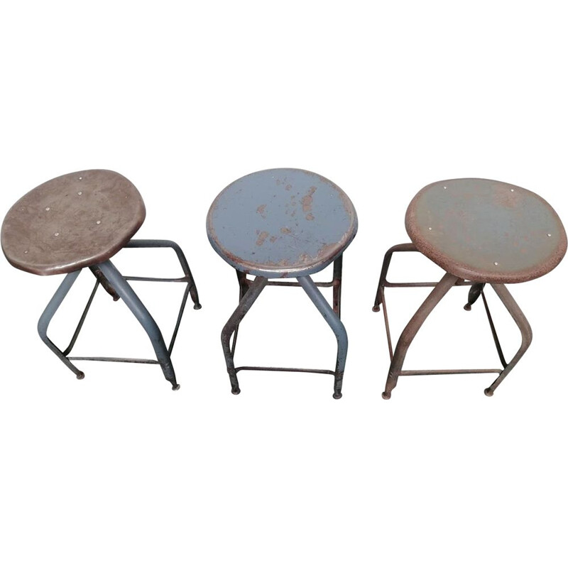 Vintage Flambo metal architect stool