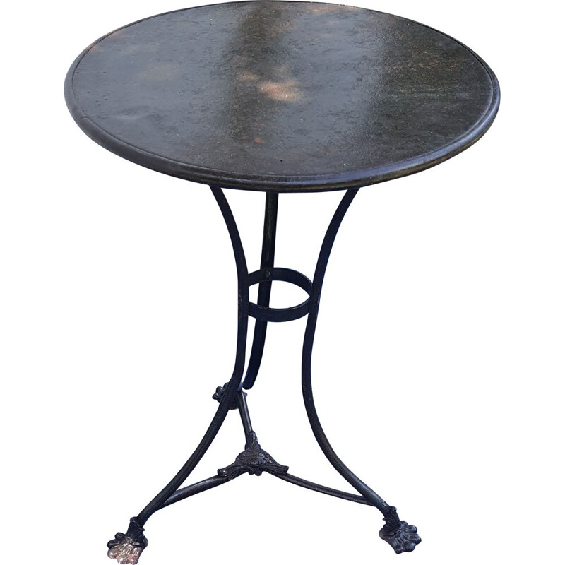 Vintage wrought iron pedestal table from Maison Grassin, France