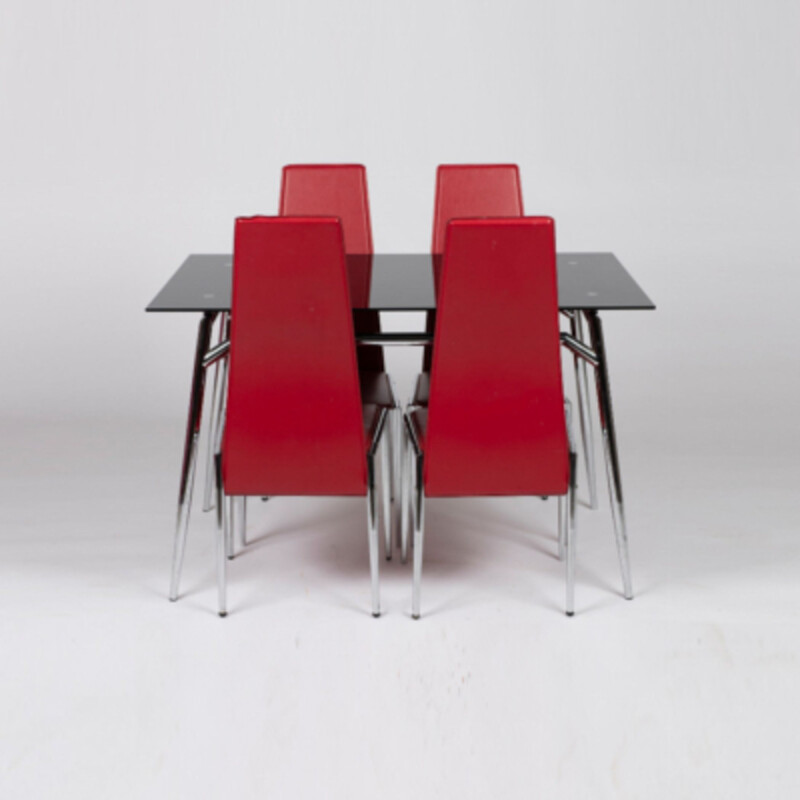 Set aus 4 Vintage-Stühlen und Tisch