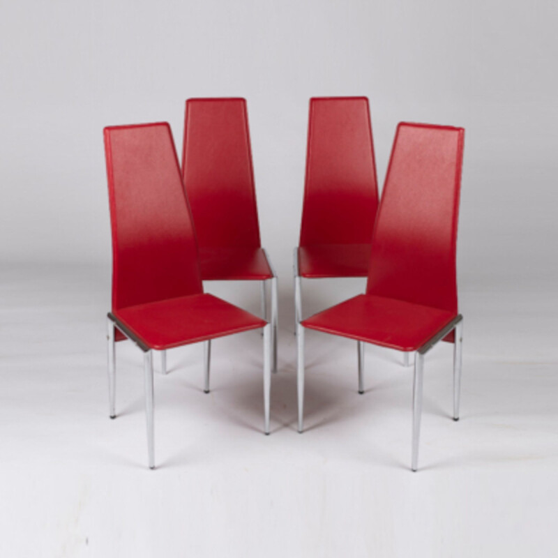 Set aus 4 Vintage-Stühlen und Tisch