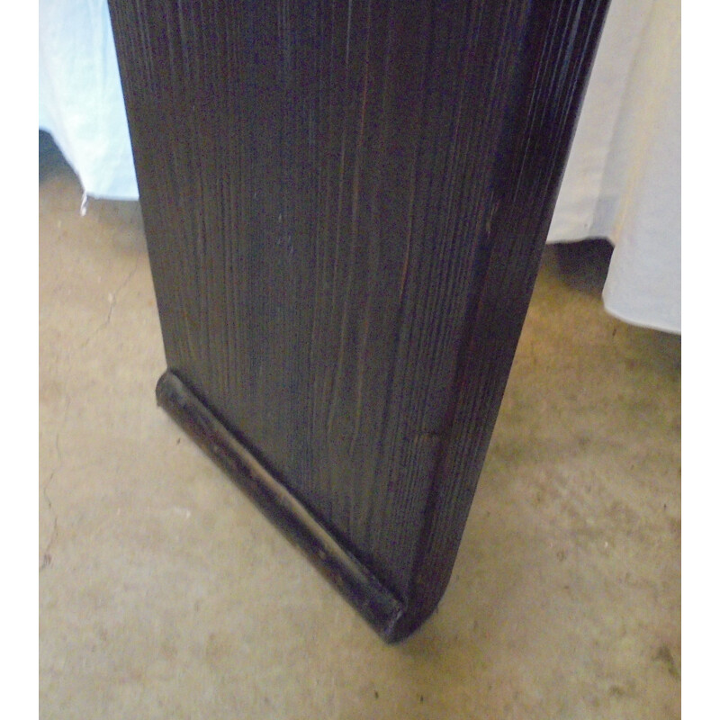 Vintage black lacquered wood console Asian