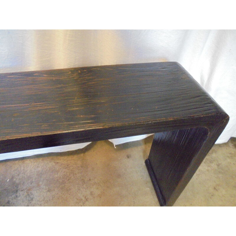 Console asiatica vintage in legno laccato nero