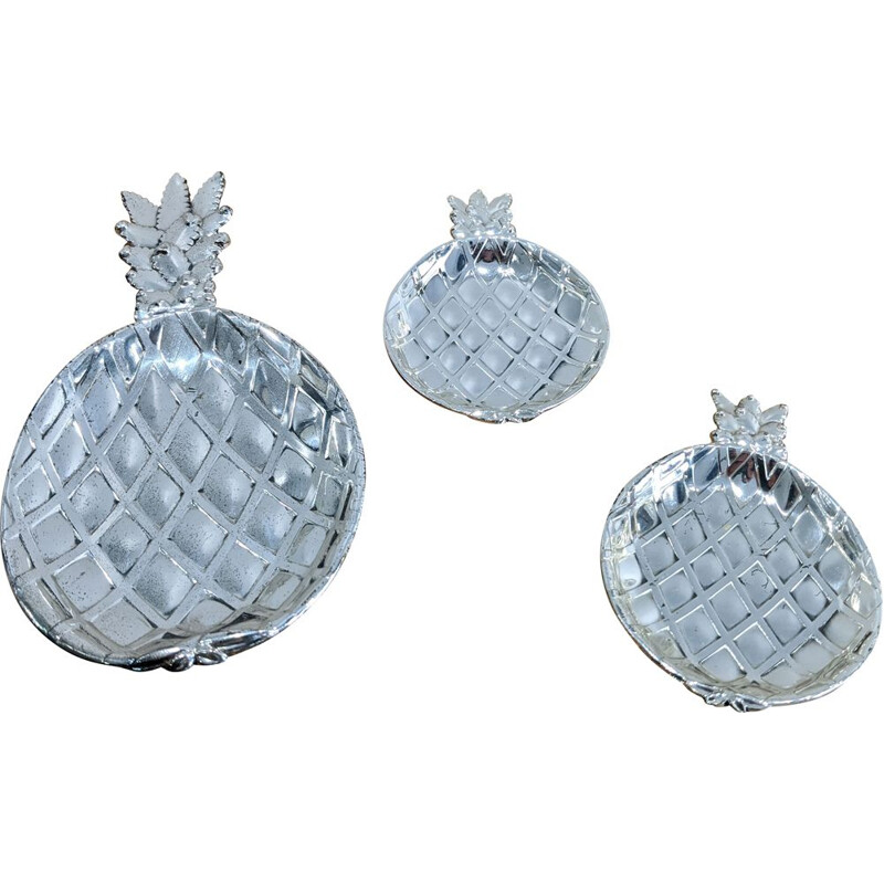 Vintage silver plated pineapple cups, 1970
