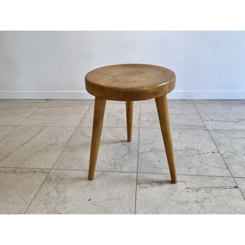 Set of 3 vintage stools circa by Charlotte Perriand 1950s