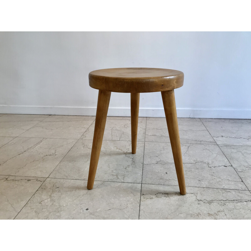 Set of 3 vintage stools circa by Charlotte Perriand 1950s