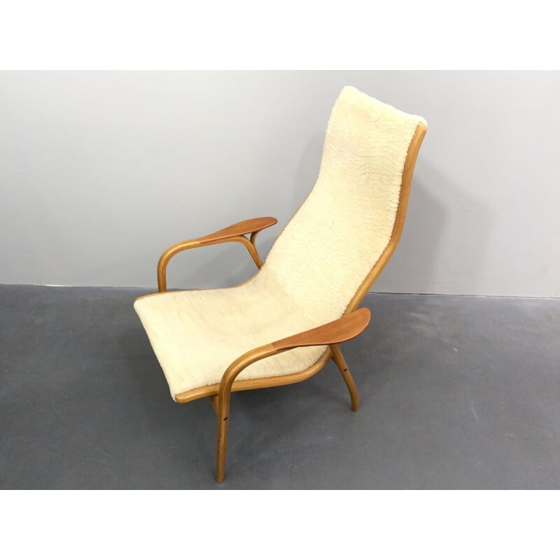 Fauteuil Lamino et chaise longue vintage par Yngve Ekström pour Swedese Suède 1960
