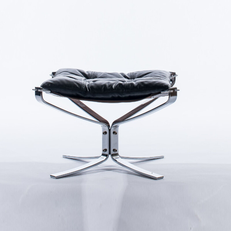 Vintage Falcon stool chrome by Vatne Mobler 1970s