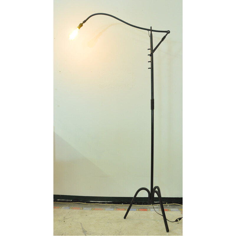 Floor lamp in wrought iron and metal - 1950