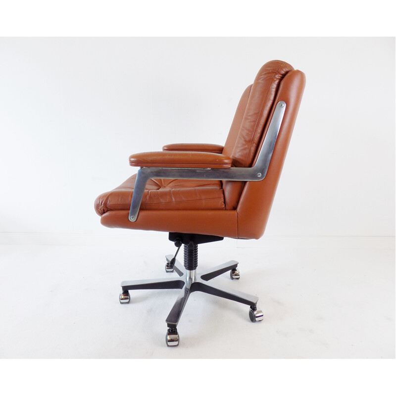 Vintage leather office chair by Ring Mekanikk 1960s