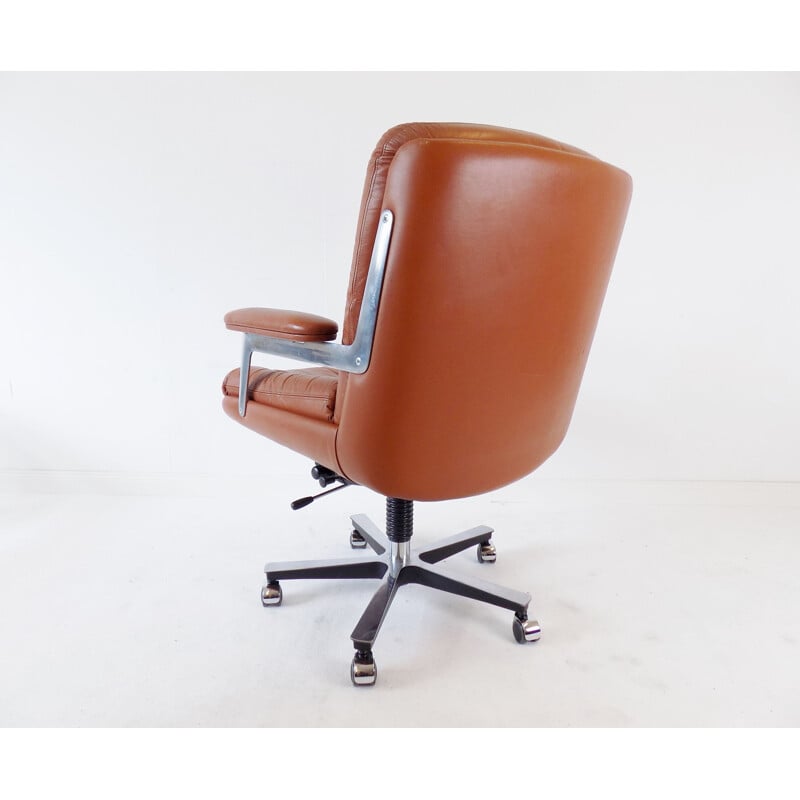 Vintage leather office chair by Ring Mekanikk 1960s