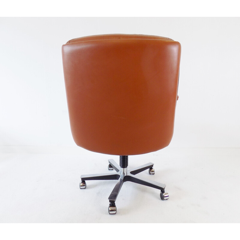 Fauteuil de bureau vintage en cuir par Ring Mekanikk 1960