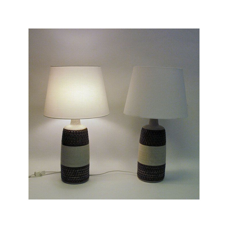 Pair of vintage stoneware table lamps by Søholm Keramik Bornholm 1960s