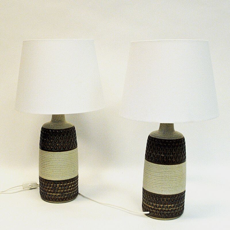 Paire de lampes de table vintage en grès par Søholm Keramik Bornholm 1960