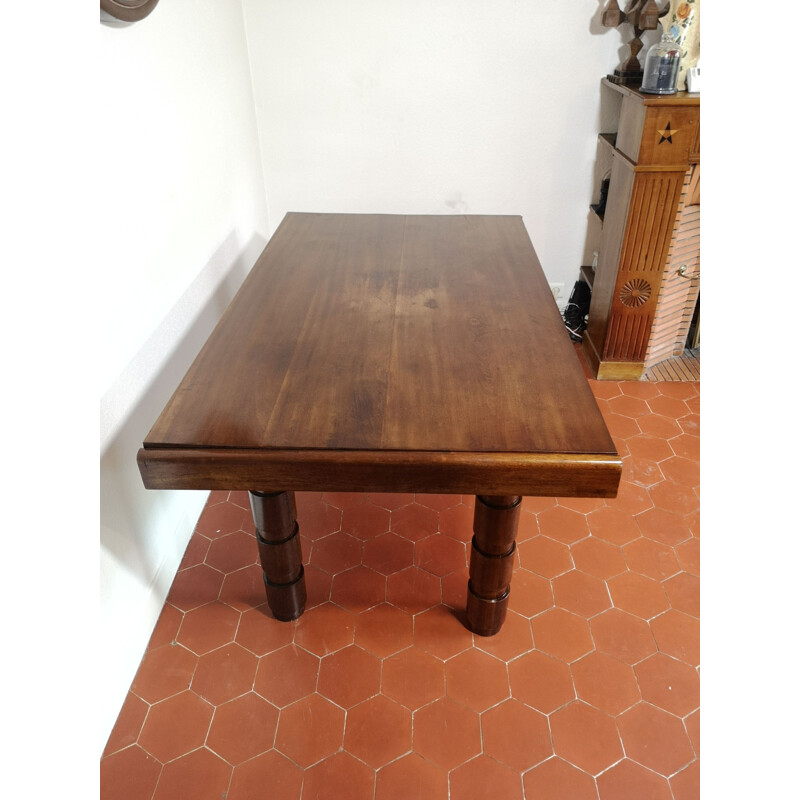 Vintage mahogany table Art deco by Francisque Chaleyssin 1930s