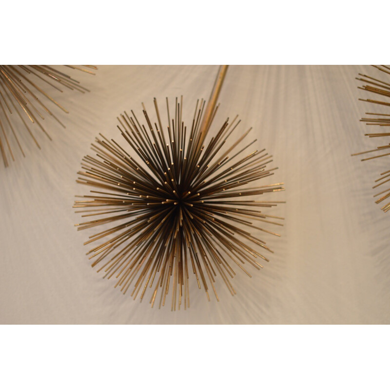 Wall sculpture "Pom Pom" en laiton, Curtis JERE - 1979