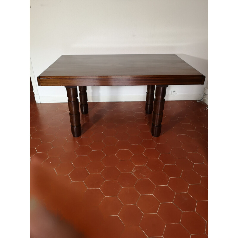 Vintage mahogany table Art deco by Francisque Chaleyssin 1930s