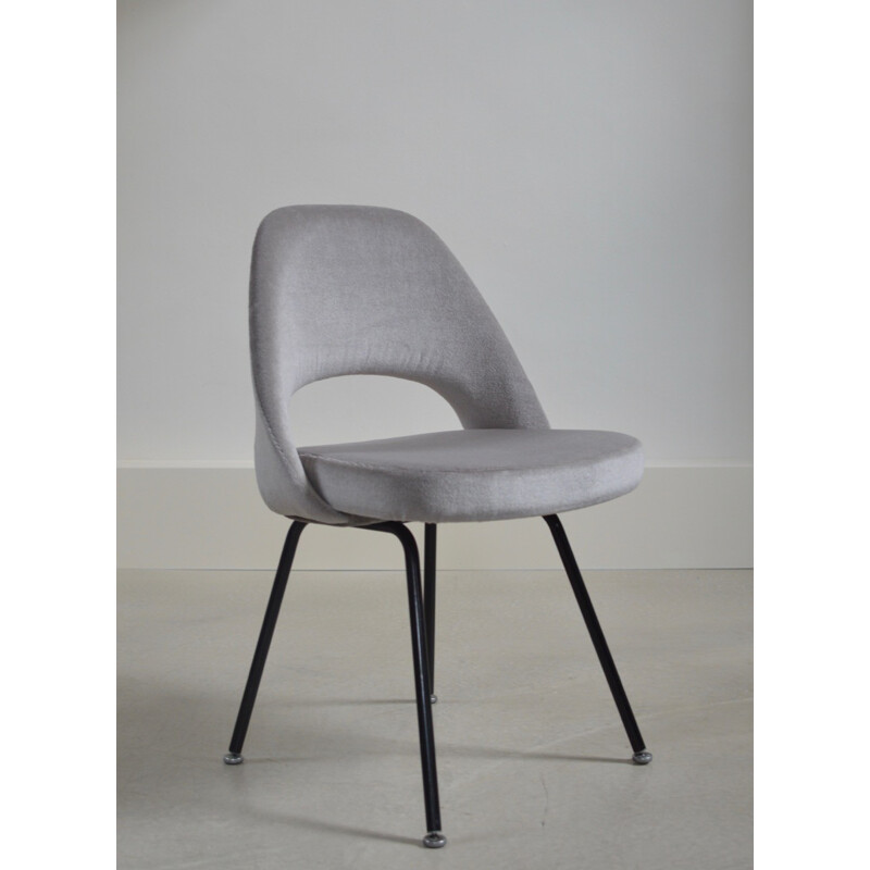 Set of six Knoll chairs in grey mohair and silk, Eero SAARINEN - 1950s