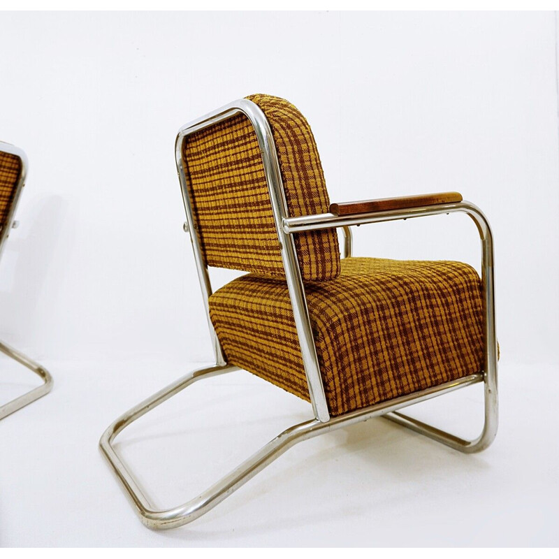Pair of vintage Bauhaus armchairs by Hynek Gottwald 1930