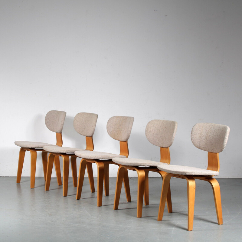 Set of 5 vintage SB03 chairs by Cees Braakman for Pastoe, Netherlands 1950