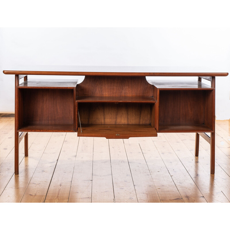 Vintage teak desk model 75 by Gunni Omann 1960