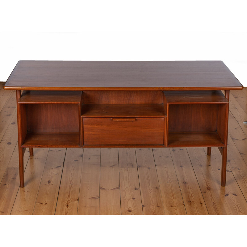 Vintage teak desk model 75 by Gunni Omann 1960