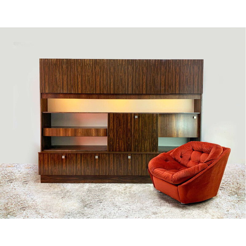 Mid century large rosewood wall unit by Wharfside Furniture 1970s