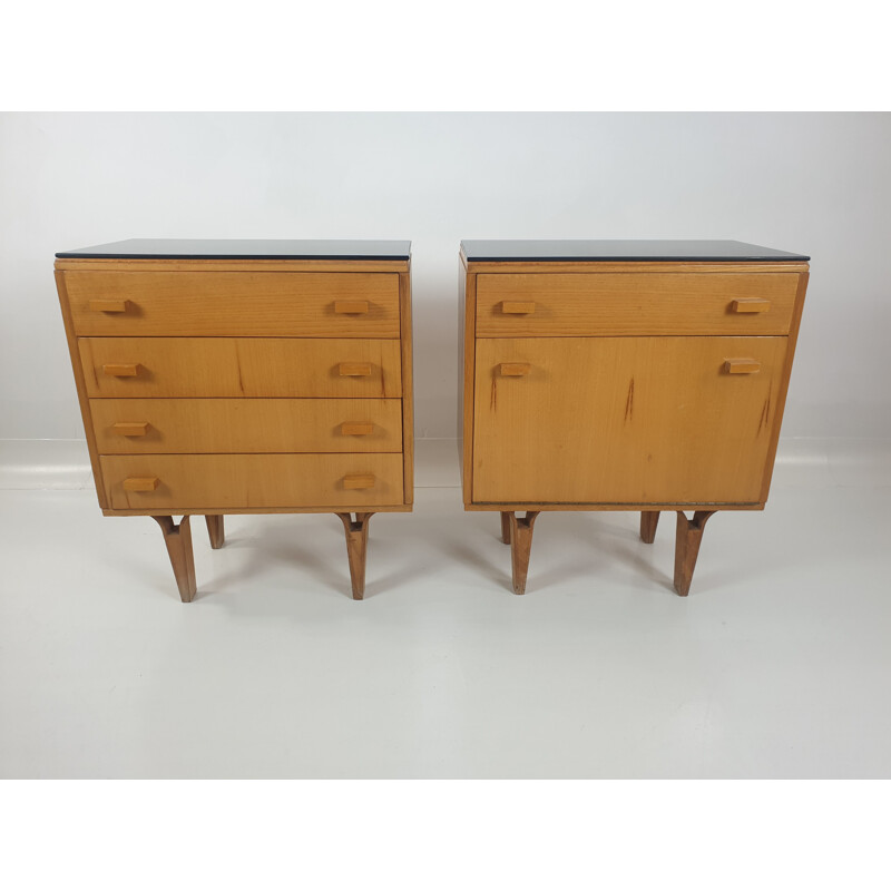 Pair of vintage night tables by Frantisek Mezulanik 1970