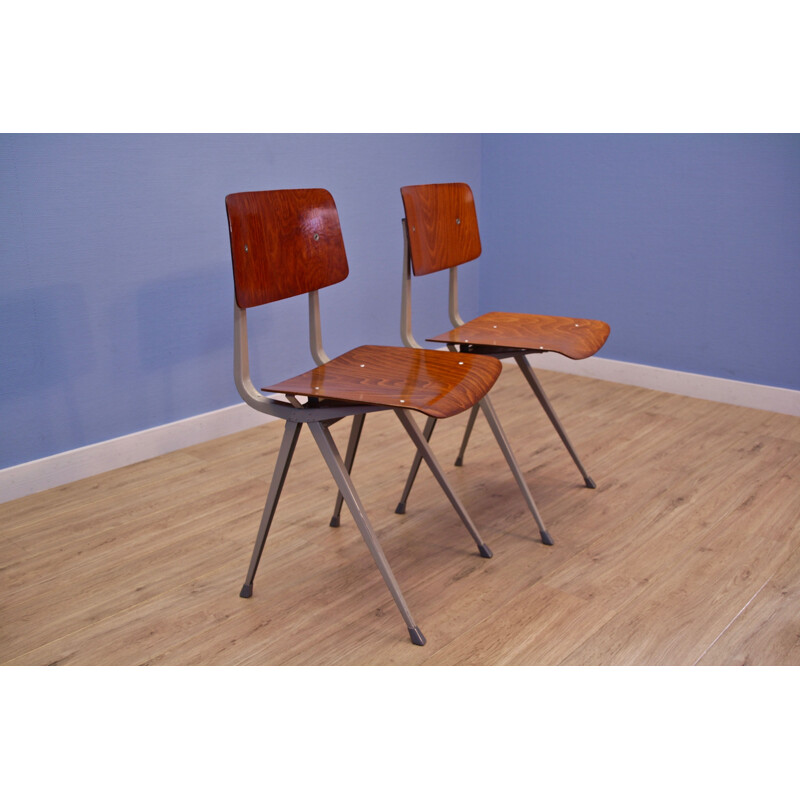 Pair of vintage Result chairs by Friso Kramer for Ahrend de Cirke 1960