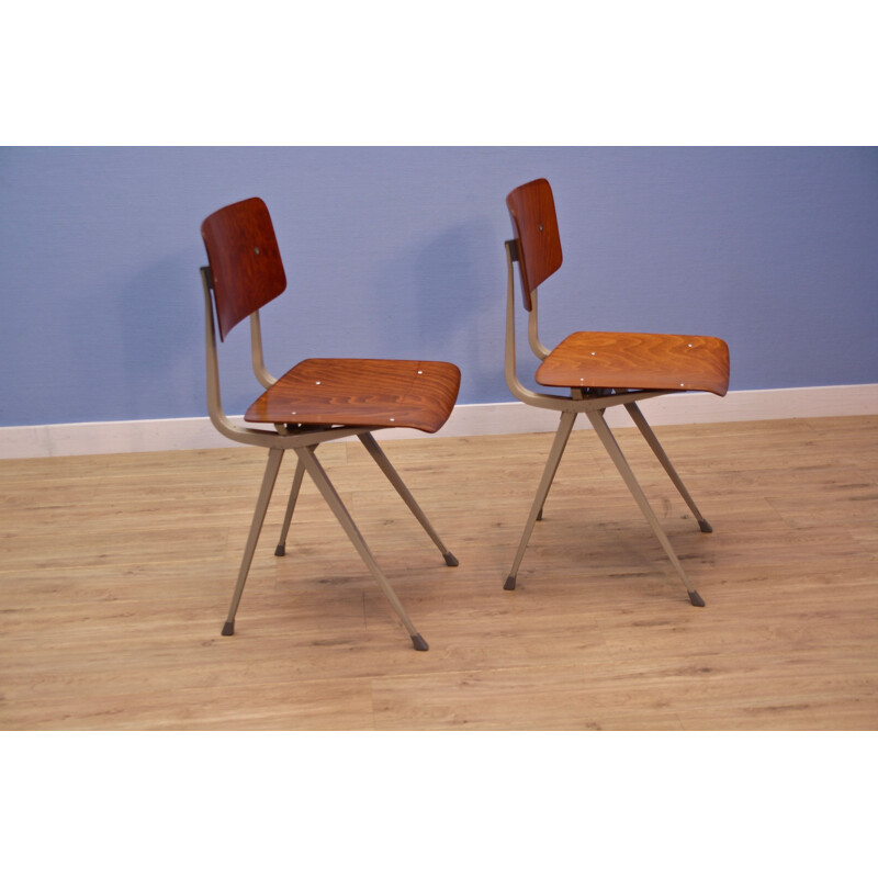 Pair of vintage Result chairs by Friso Kramer for Ahrend de Cirke 1960