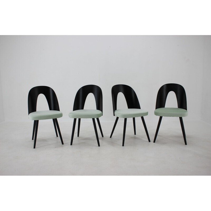  Ensemble de 4 chaises vintage par Antonin Suman Tchécoslovaquie 1960