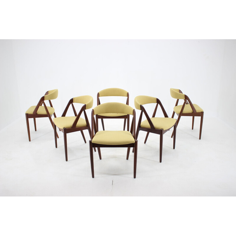 Ensemble de 6 chaises vintage en teck Modèle 31 par Kai Kristiansen  pour Shou Andersen Danemark 1960