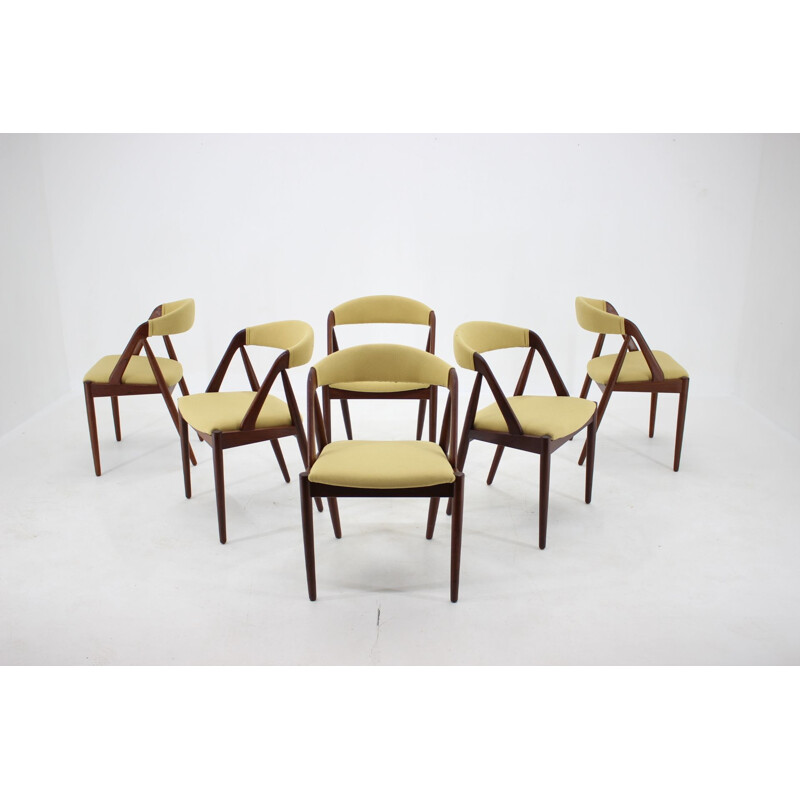 Set of 6 vintage teak chairs Model 31 by Kai Kristiansen for Shou Andersen Denmark 1960s