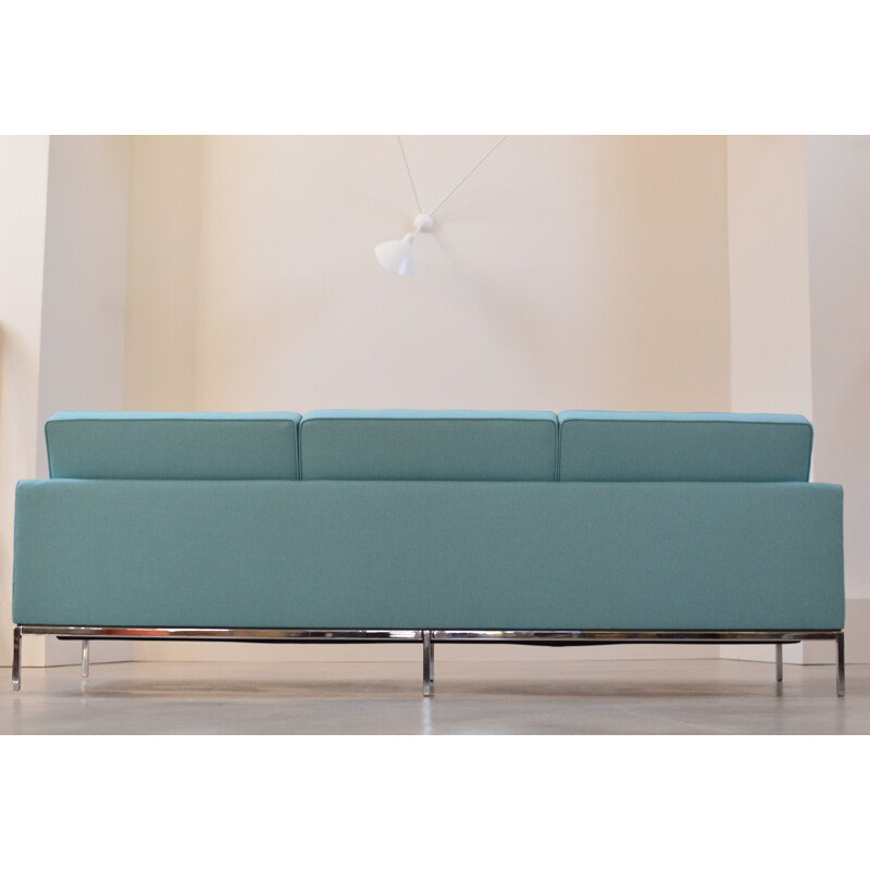 3-seater Knoll sofa in turquoise fabric, Florence KNOLL - 1969